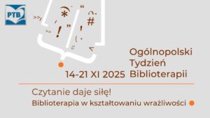 Plakat informujący o IV Ogólnopolskim Tygodniu Biblioterapii