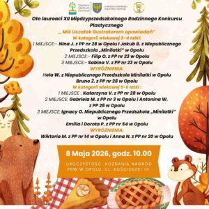 Plakat informujący o laureatach