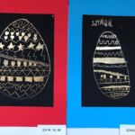 Prace plastyczne, autorzy: Iza M., kl. 3B i Szymon S., kl. 1B