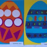 Prace plastyczne, autorzy: Justyna B., kl. 1A i Oliwier K., kl. 1A