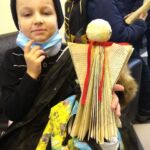 Papierowy aniołek - praca wytworzona podczas warsztatów z p. Alicją Ościłowską.